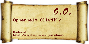 Oppenheim Olivér névjegykártya